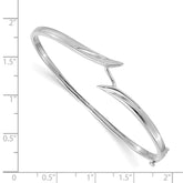 14k White Gold Hinged Oval Bangle Bracelet Mounting